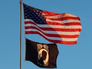 May-25-2015-The-United-States-American-Flag-with-POW-MIA-flag-below-at-the-RUSKIN-VFW-POST-6287-Ruskin-Florida-on-Memorial-Day-2015
